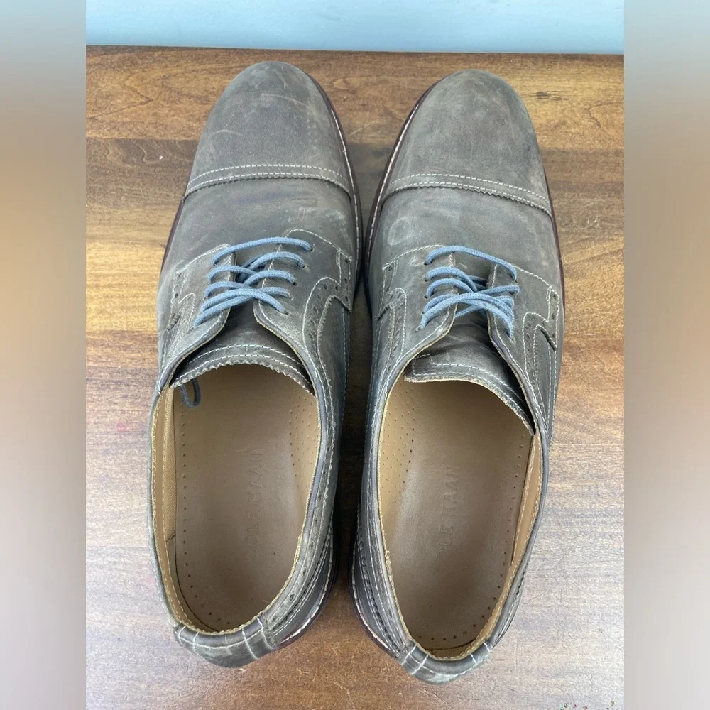 Cole Haan Men’s Oxfords Driftwood Cap Toe Leather Dress Shoes C24568 Size 9M.